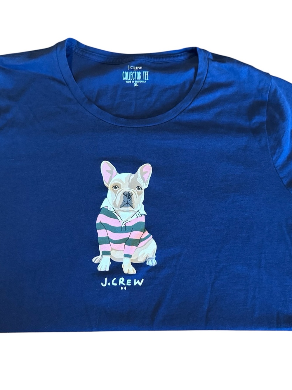 J. Crew Collector Tee French Bulldog Graphic T Shirt XL 100% Cotton - Picture 2 of 4